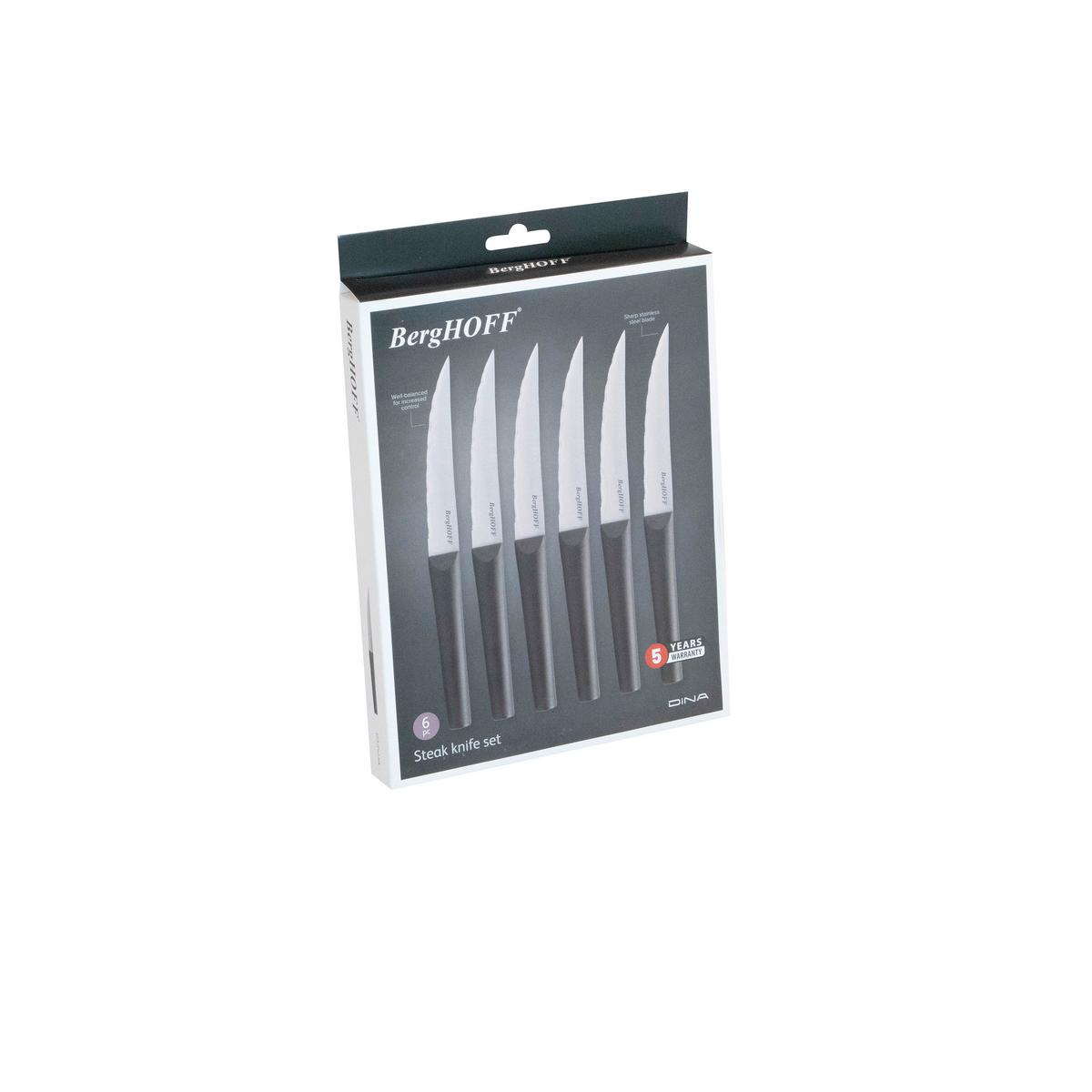 Messerset 6-Teilig Schwarz - Schwarz, Basics, Metall (37,70/19,20/2,70cm)