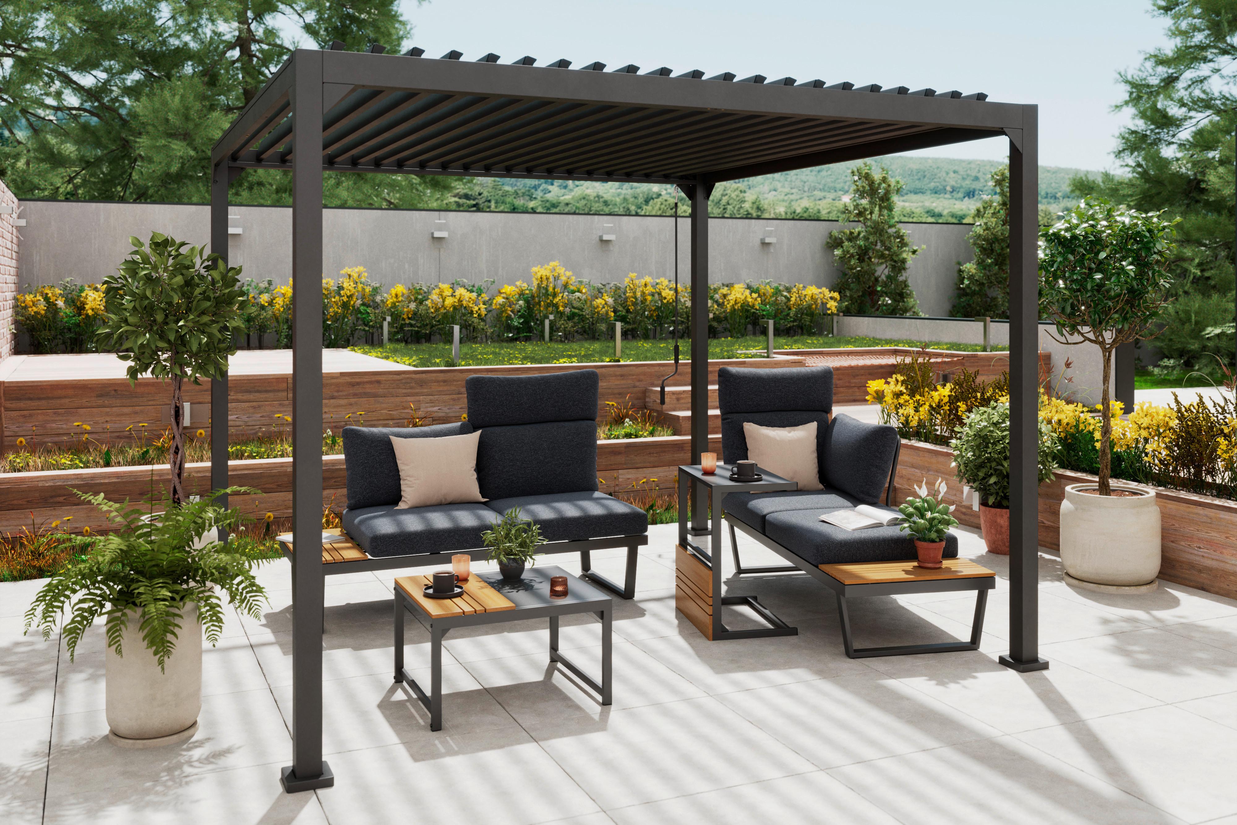 Pavillon Lima - Anthrazit, MODERN, Metall (300/227/300cm) - Beldano