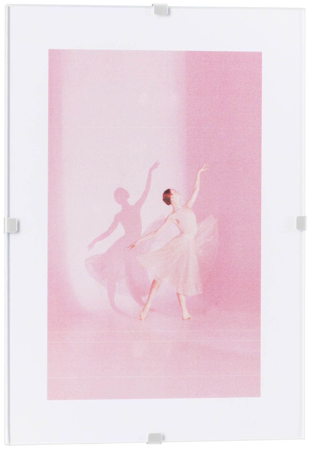 Cliprahmen Manfred - Transparent, KONVENTIONELL, Glas/Papier (10,5/15cm) - Luca Bessoni