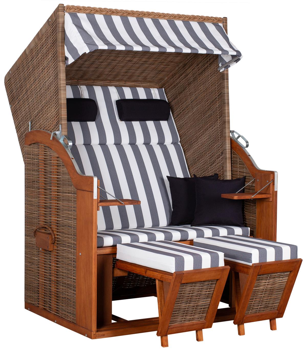 Strandkorb Pure Braun - Braun, LIFESTYLE, Holz/Textil (120/160/80cm)