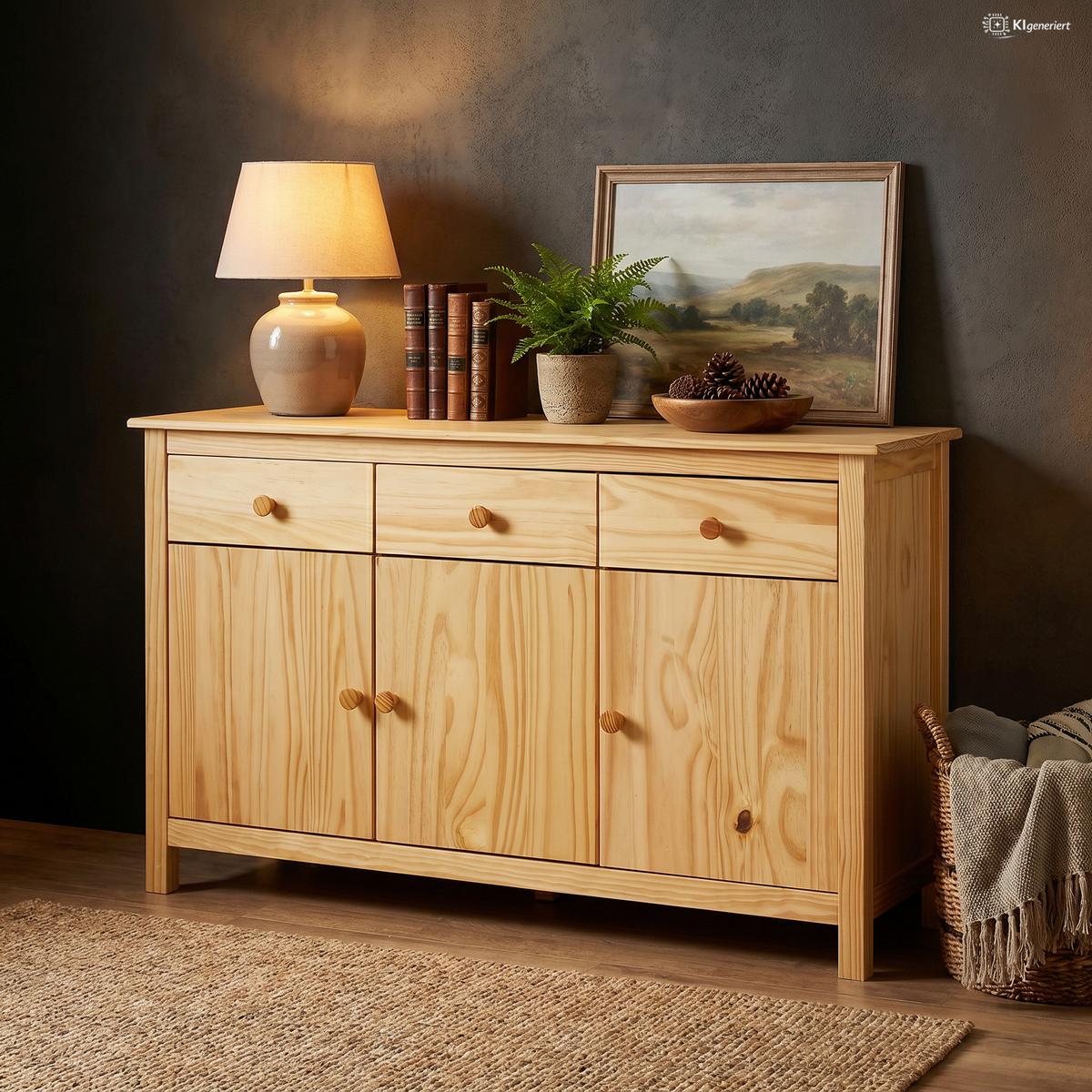 SIDEBOARD SIDEBOARD 129X40 CM KIEFER - Naturfarben, Basics, Holz (129/80/40cm) - Livetastic