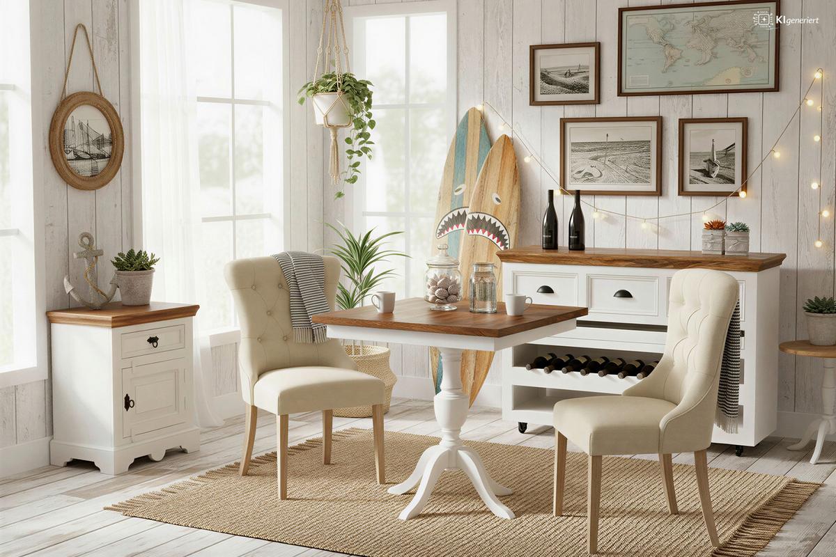 STUHL-SET Creme/Naturfarben 2-teilig - Creme/Naturfarben, MODERN, Holz/Textil (56/91/63cm) - MID.YOU