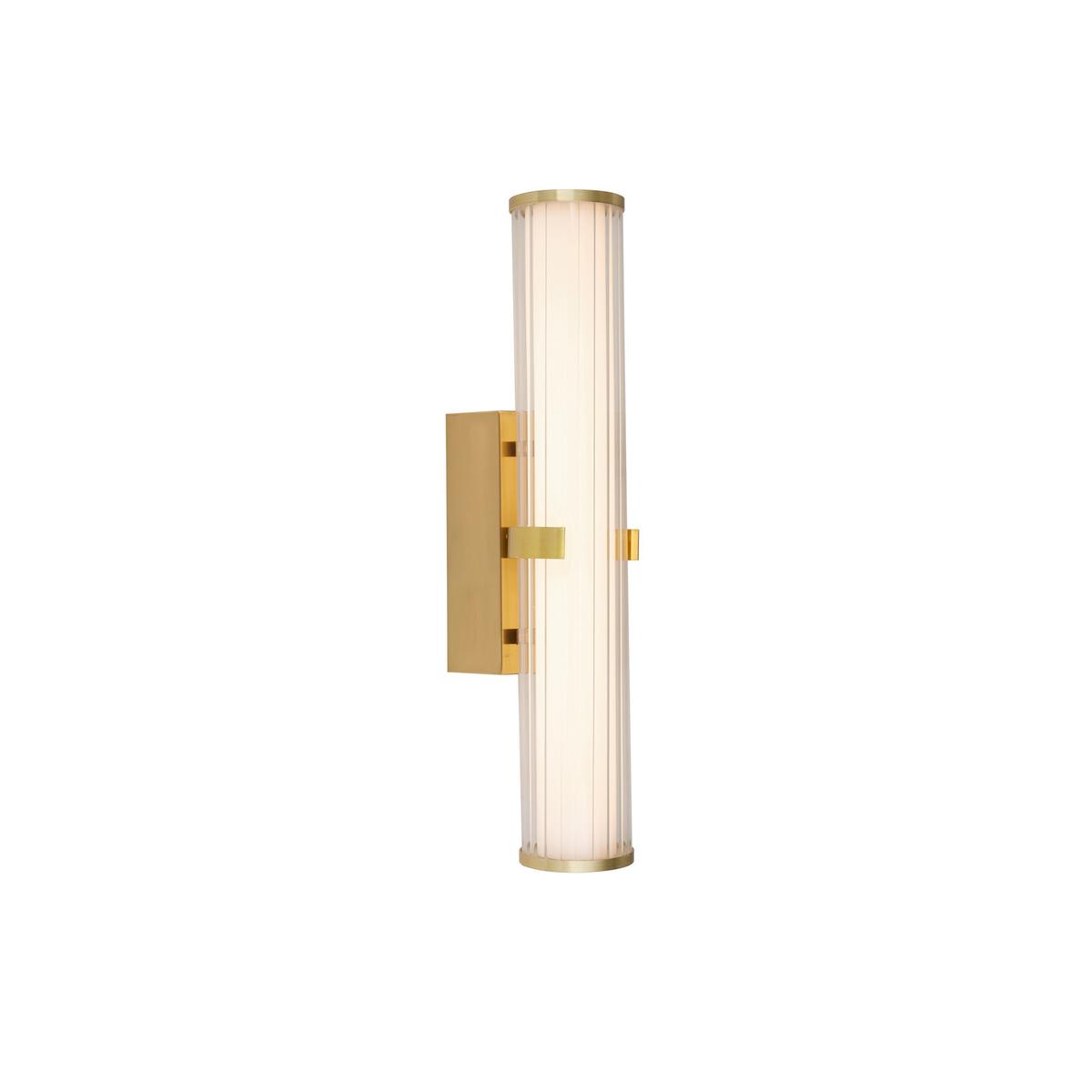 Bad-wandleuchte Clamp Ip44 Klar/weiß/goldfarben L: 43 Cm - Klar/Goldfarben, Basics, Glas/Metall (43/8,5/5cm)