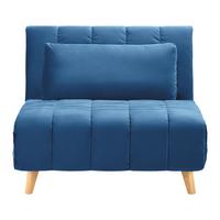 Rozkladacie kreslo Levin - modré - modrá/prírodná farba, Modern, drevo/textil (103/94/82cm) - P & B