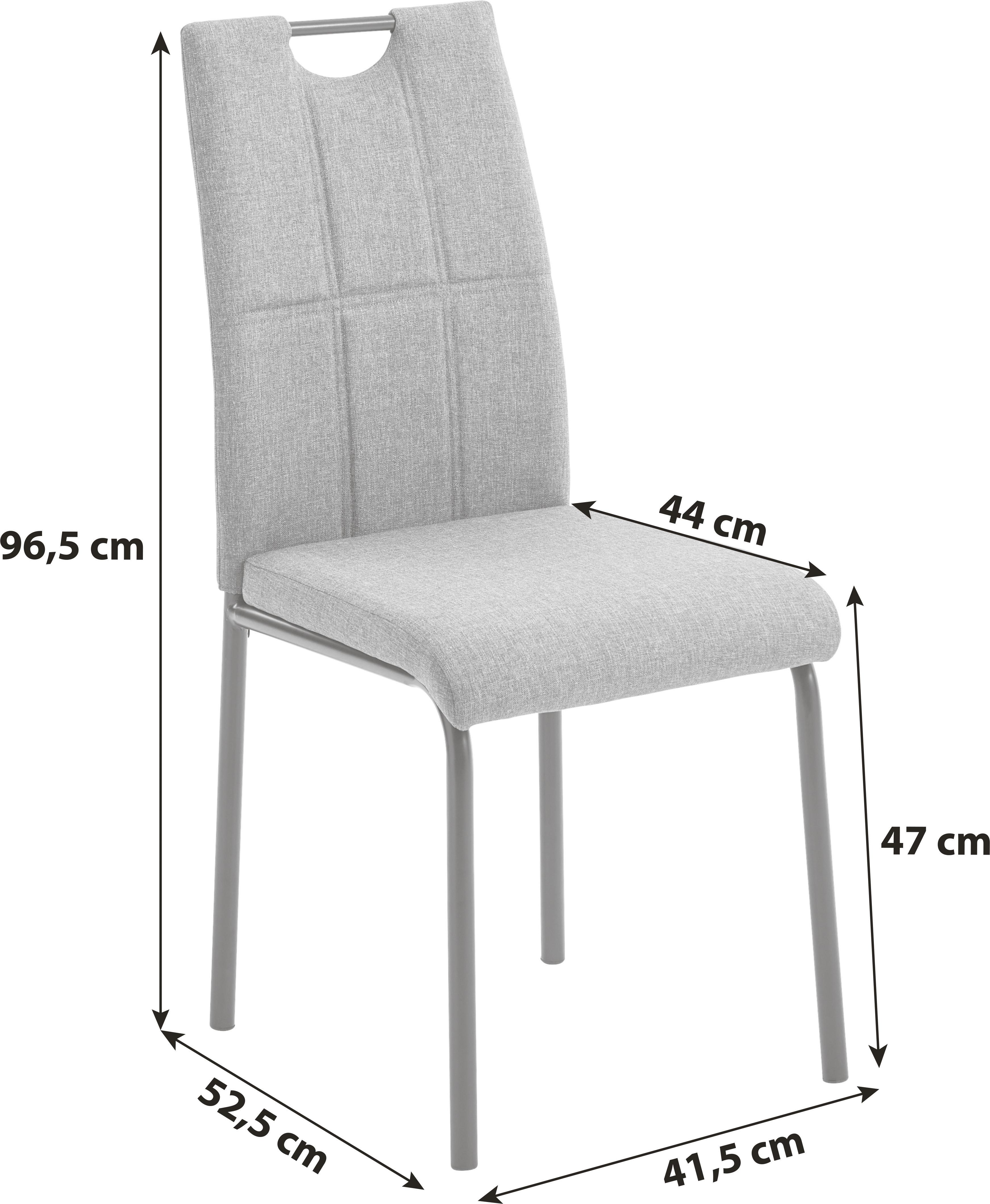 Stuhl Hermine Anthrazit/schwarz - Anthrazit/Schwarz, KONVENTIONELL, Textil/Metall (41,5/96,5/52,5cm) - P & B