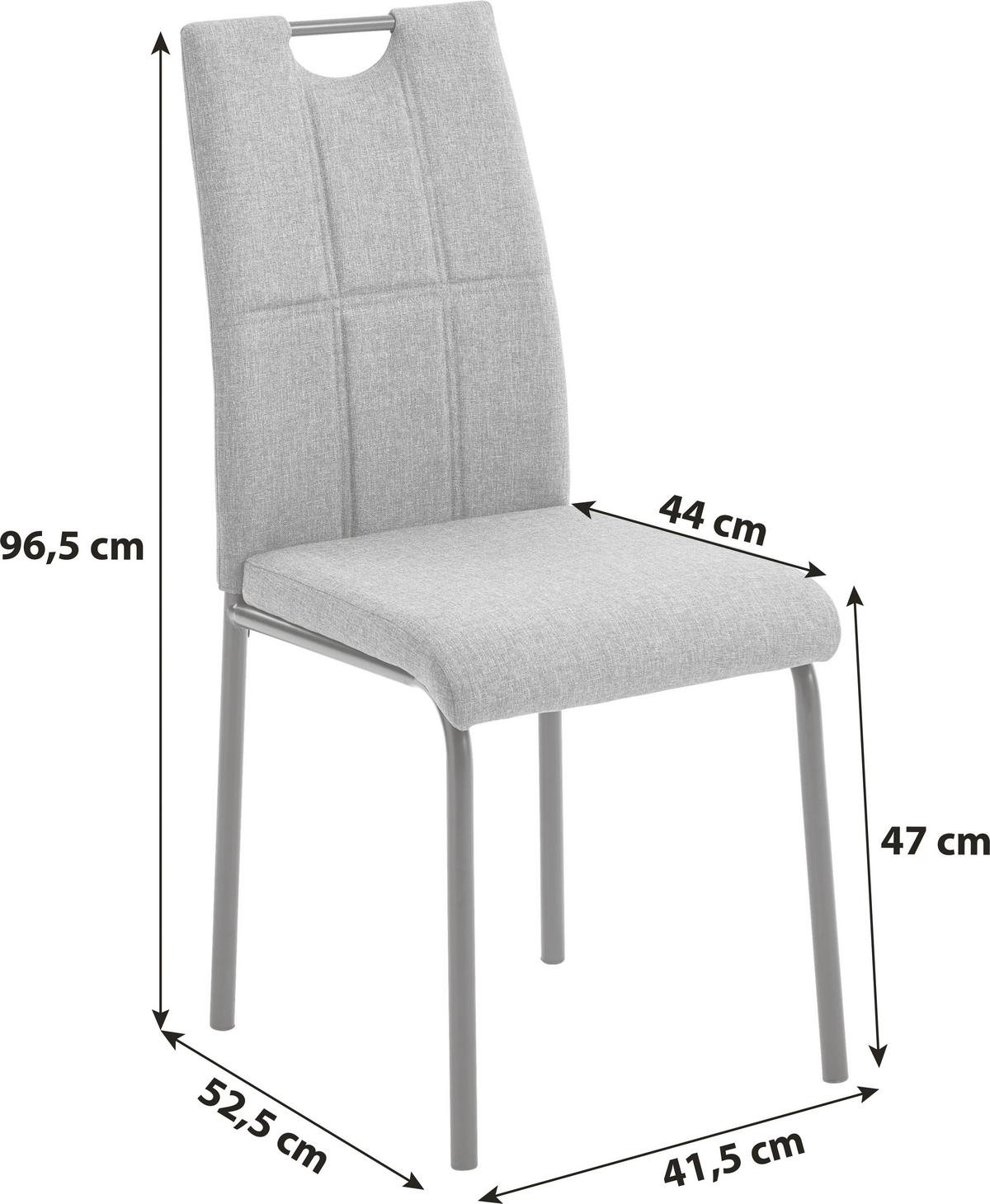 Stuhl Hermine Anthrazit/Schwarz - Anthrazit/Schwarz, KONVENTIONELL, Textil/Metall (41,5/96,5/52,5cm) - P & B