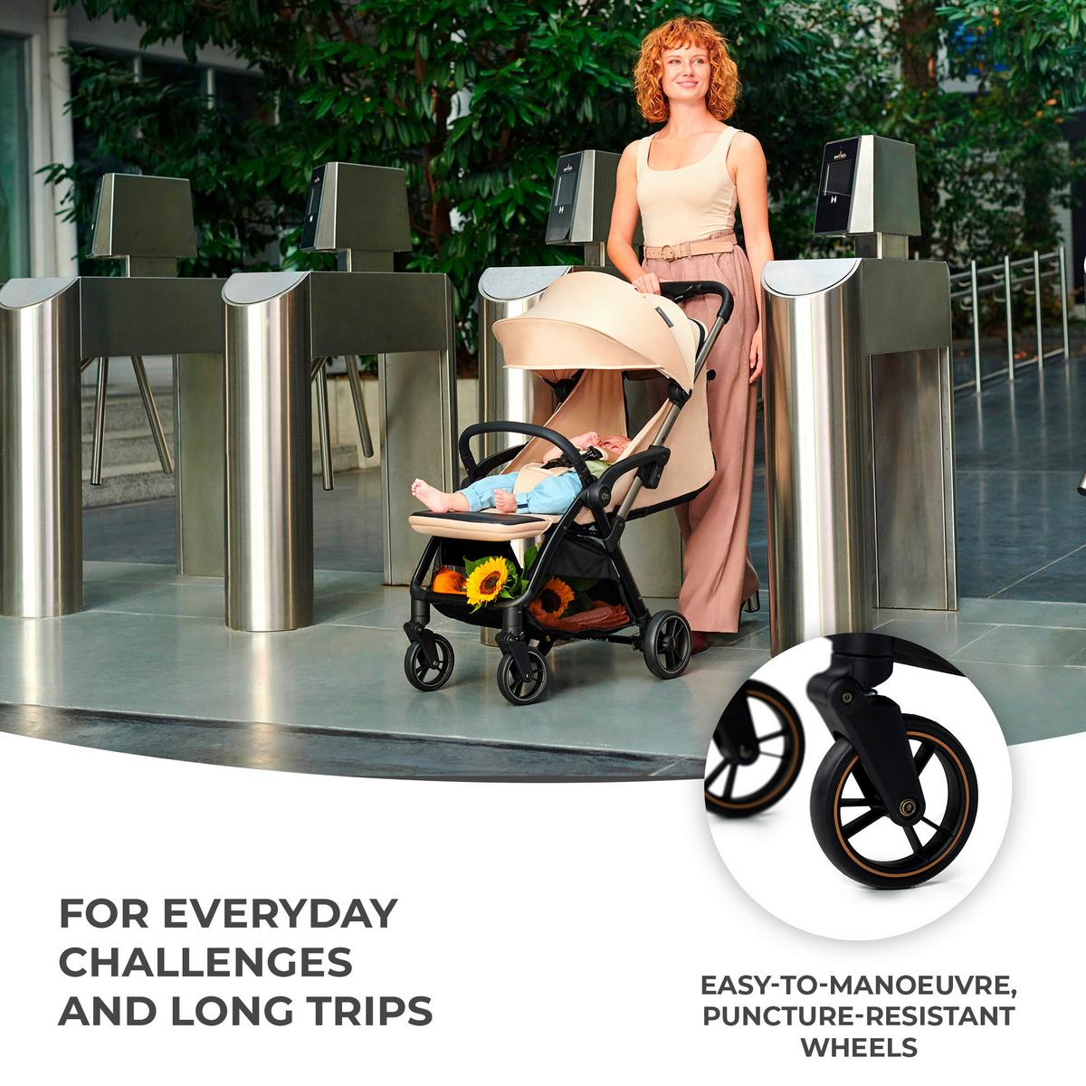 Buggy Apino Hellgrau, B/H/T: 47x99x93cm - Hellgrau/Schwarz, Basics (47/99/93cm) - Kinderkraft