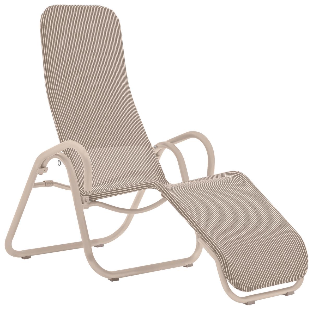 Sonnenliege Calypso - Ecru, MODERN, Kunststoff/Metall (164/70/111cm) - Beldano