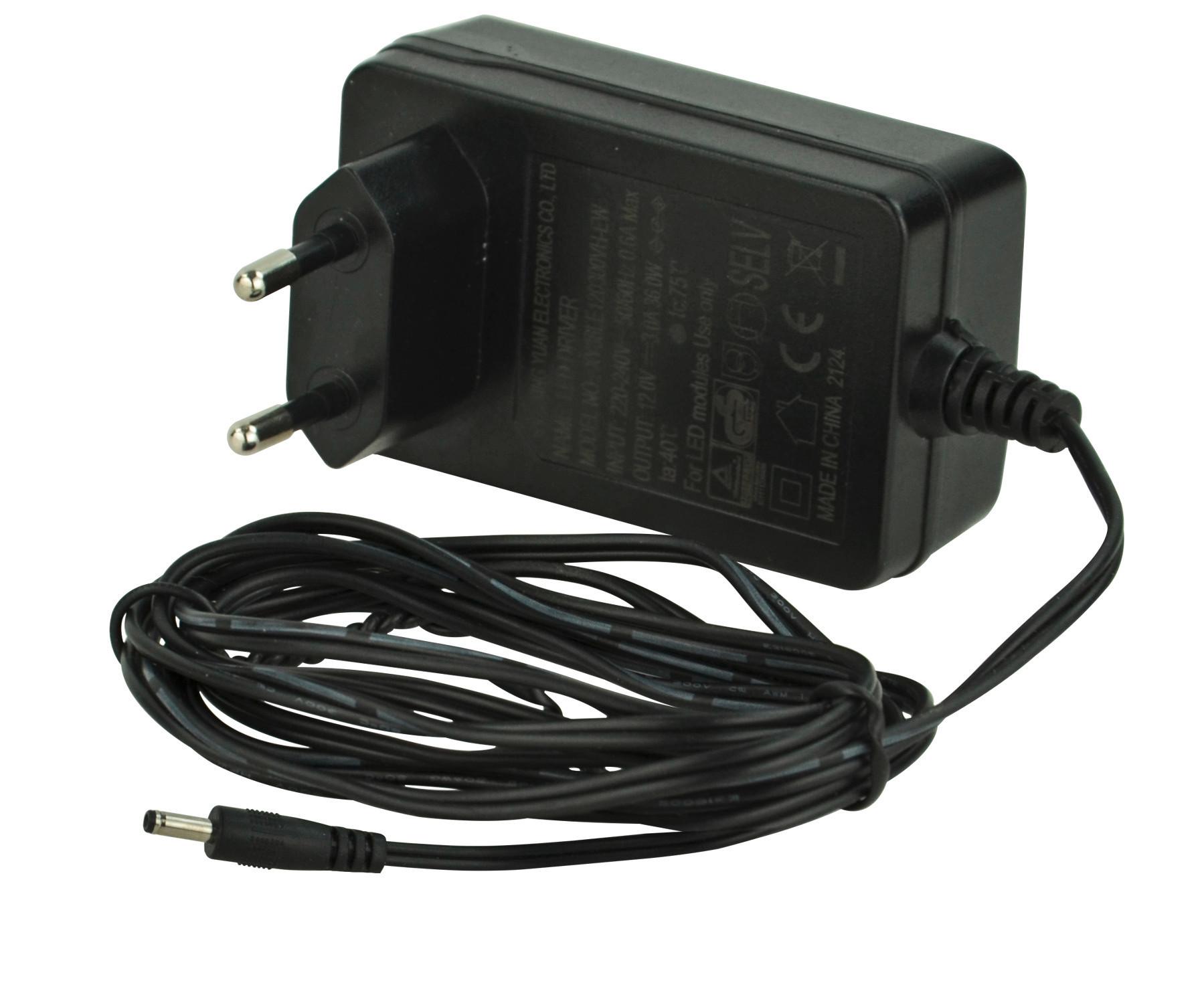 Netzadapter Schwarz Aus Kunststoff 36 W - Schwarz, Basics, Kunststoff