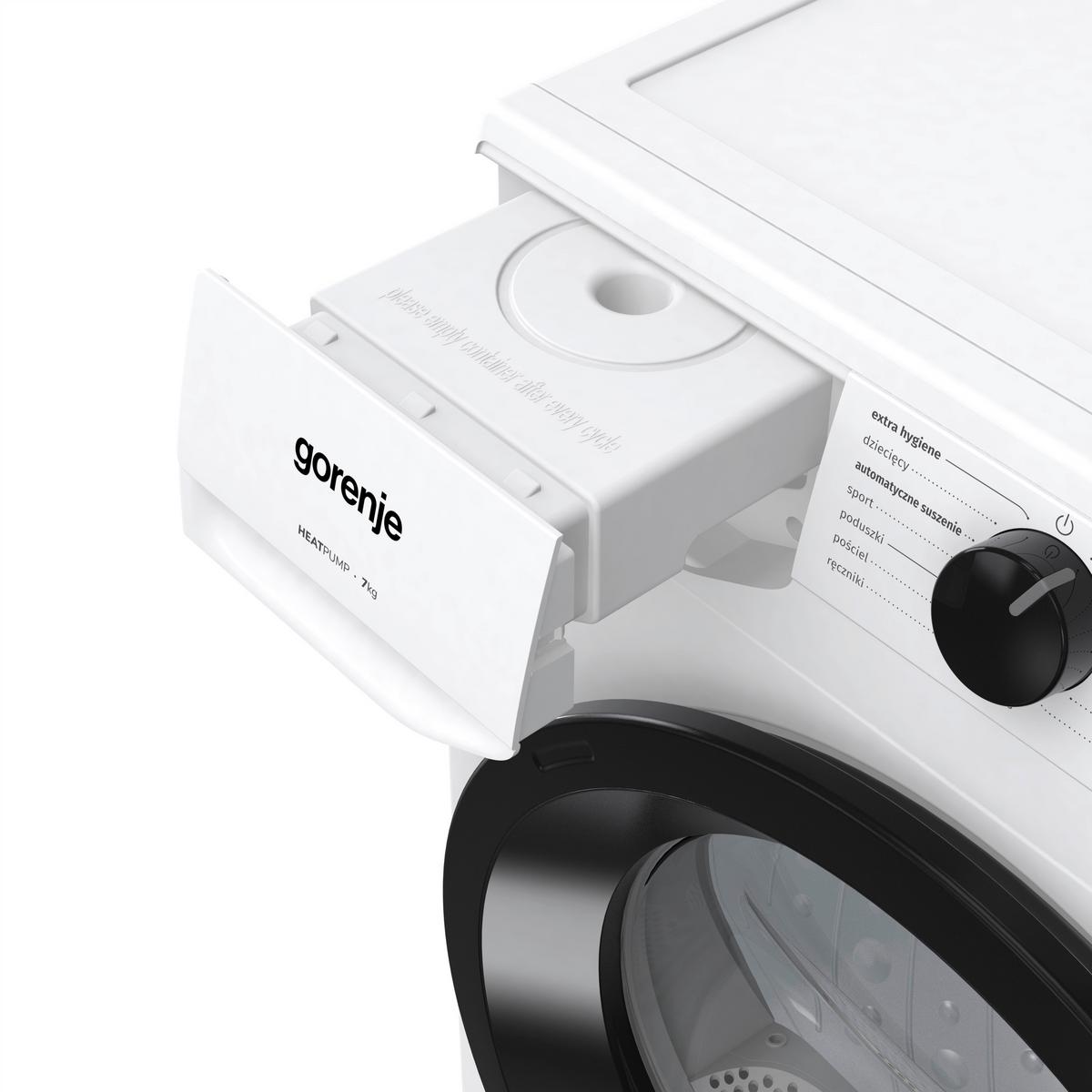 Wärmepumpentrockner D2HNE7D/AT Füllmenge ca. 7 kg, EEKL: D - Weiß, Basics, Kunststoff/Metall (59,5/84,5/51cm) - Gorenje