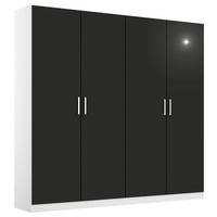 Drehtürenschrank 181 cm Berlin Weiß/Grau - Weiß/Grau, MODERN, Holzwerkstoff (181/197/54cm) - Rauch Möbel