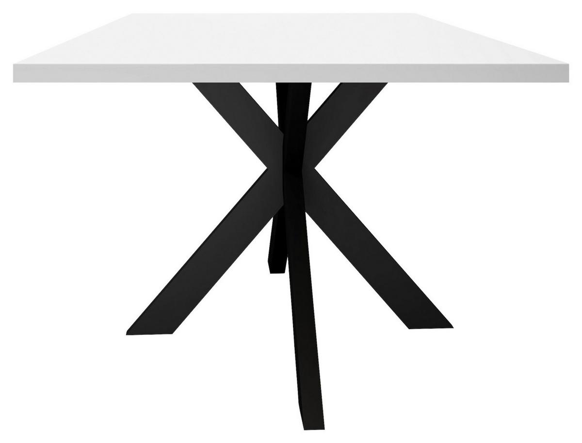 Esstisch Alex Schwarz, Weiß - Schwarz/Weiß, MODERN, Holzwerkstoff/Metall (160/90/78cm) - Livetastic