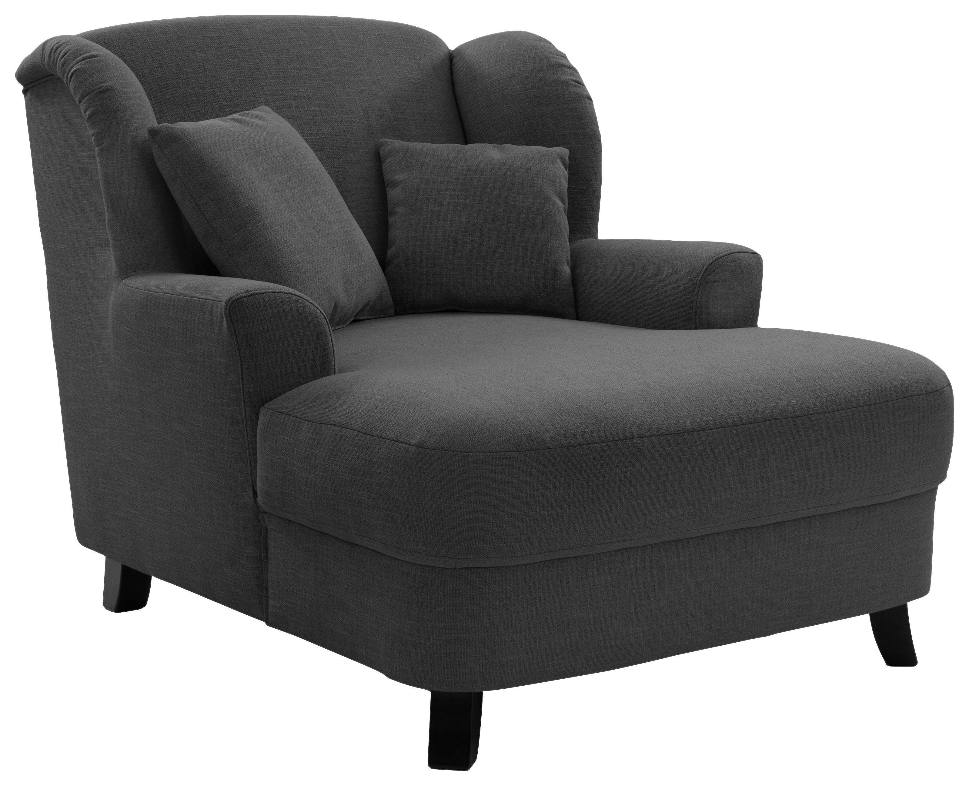 XXXL-Sessel Asado dunkelgrau inkl. Zierkissen, B: 109 cm - Dunkelgrau/Dunkelbraun, MODERN, Holzwerkstoff/Textil (109/104/145cm) - Sit & More