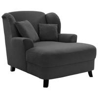 XXXL-Sessel Asado dunkelgrau inkl. Zierkissen, B: 109 cm - Dunkelgrau/Dunkelbraun, MODERN, Holzwerkstoff/Textil (109/104/145cm) - Sit & More