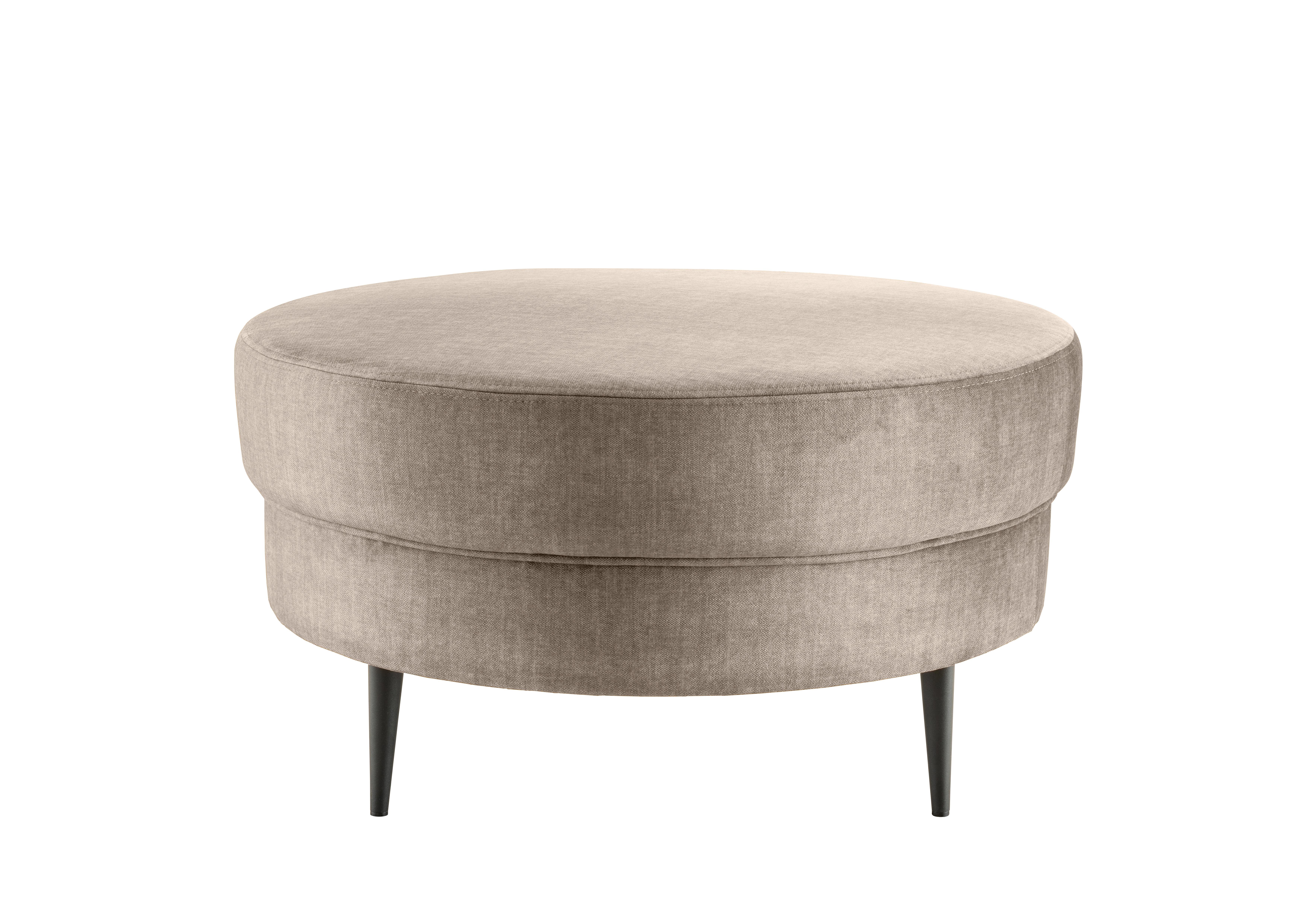 Hocker Pistaccio Beige Velorus, D: 80 cm - Beige/Schwarz, MODERN, Textil (80/43/80cm) - Livetastic