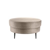 Hocker Pistaccio Beige Velorus, D: 80 cm - Beige/Schwarz, MODERN, Textil (80/43/80cm) - Livetastic