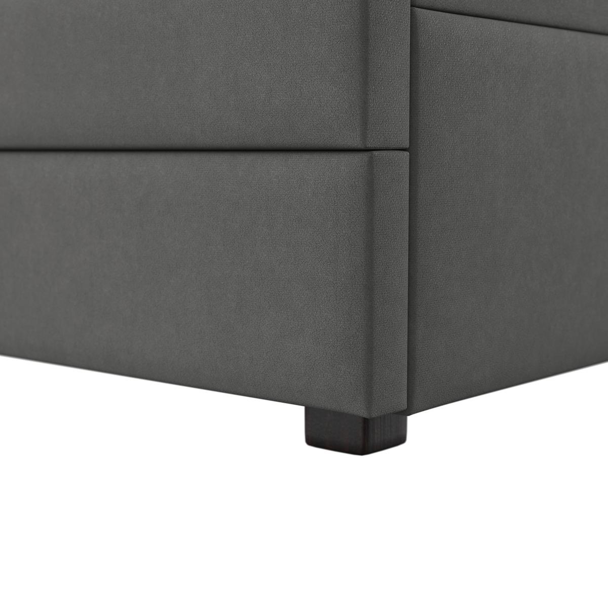 Čalúnená posteľ MAYA 180x200, sivá - sivá/tmavohnedá, Modern, kov/drevo (180/200cm) - Bessagi Home