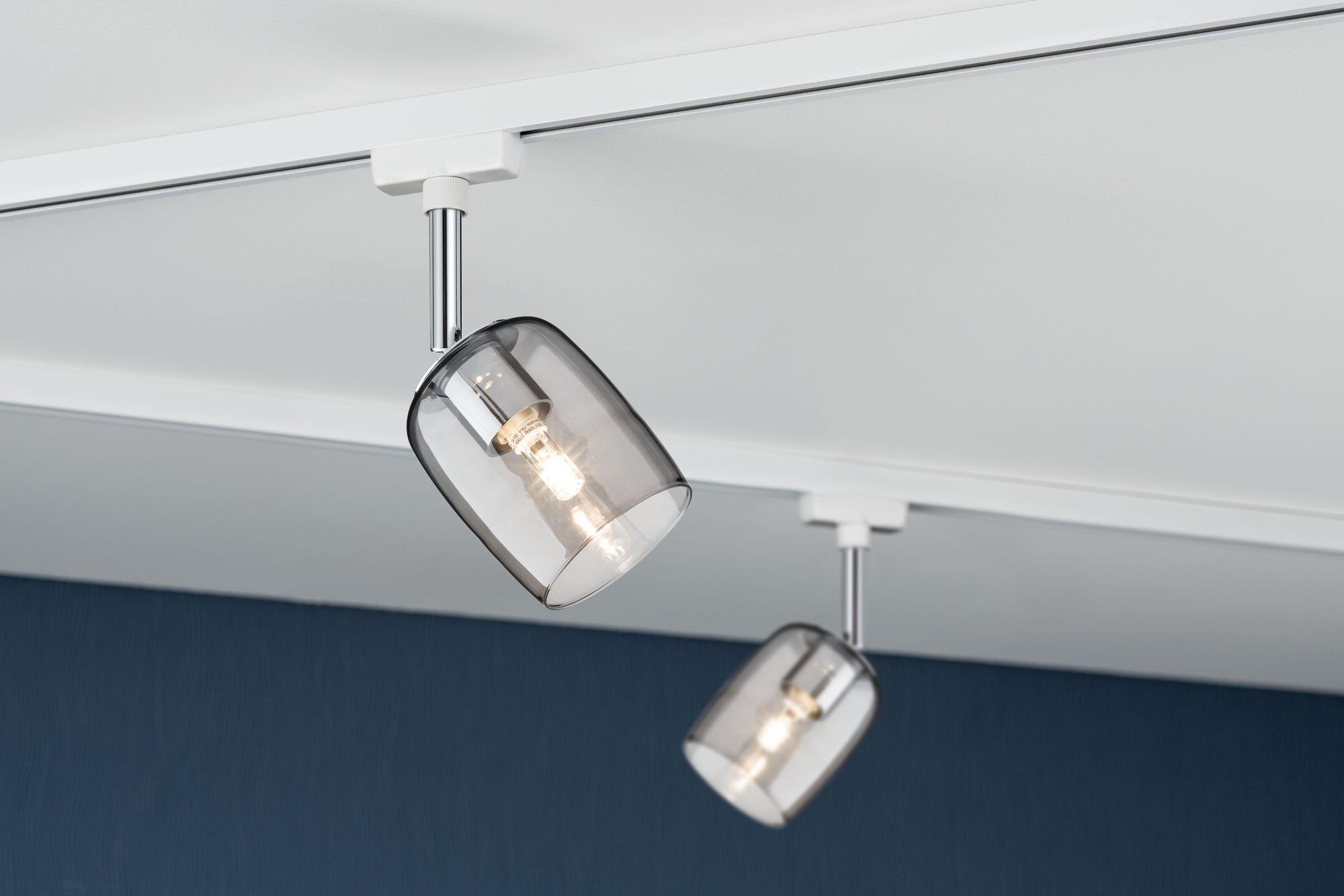 Schienensystem Urail Strahler 95344 LED-Spotkopf+glasschirm - Transparent/Weiß, Design, Glas/Metall (7,4/12,8/11,5cm) - Paulmann