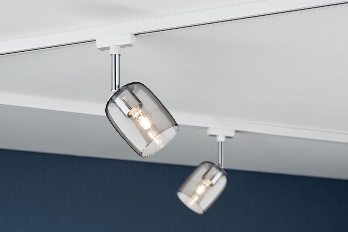 Schienensystem Urail Strahler 95344 Led-Spotkopf+glasschirm - Transparent/Weiß, Design, Glas/Metall (7,4/12,8/11,5cm) - Paulmann