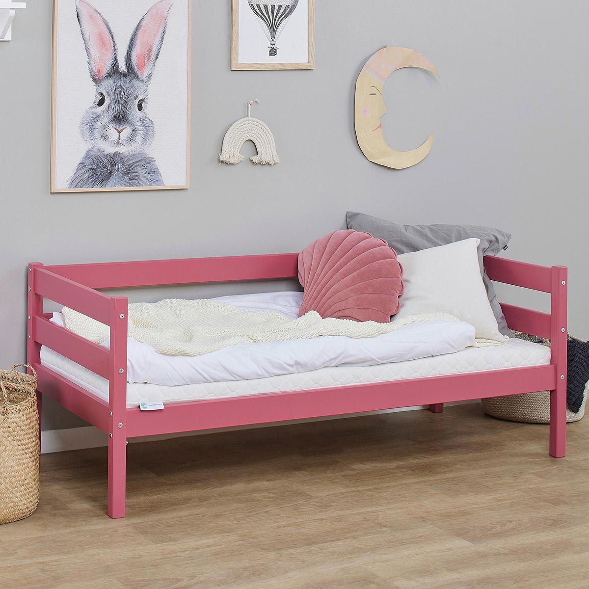 Kinder-/jugendbett Comfort Pink, Lf: 70x160 Cm - Pink, MODERN, Holz (70/160cm) - MID.YOU