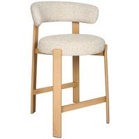 Barhocker Bilbao Eichefarben/Beige B: 52 cm - Eichefarben/Beige, MODERN, Textil/Metall (52/90,5/53,5cm) - Livetastic
