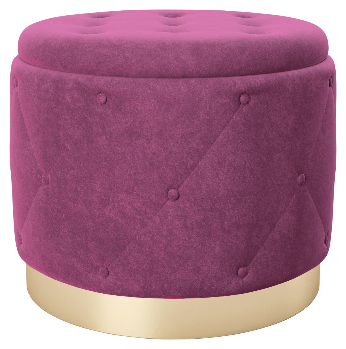 Hocker Pouf Liz Samt Lila H: 40 Cm Mit Stauraum - Petrol, LIFESTYLE, Textil (50/40/50cm) - Playboy