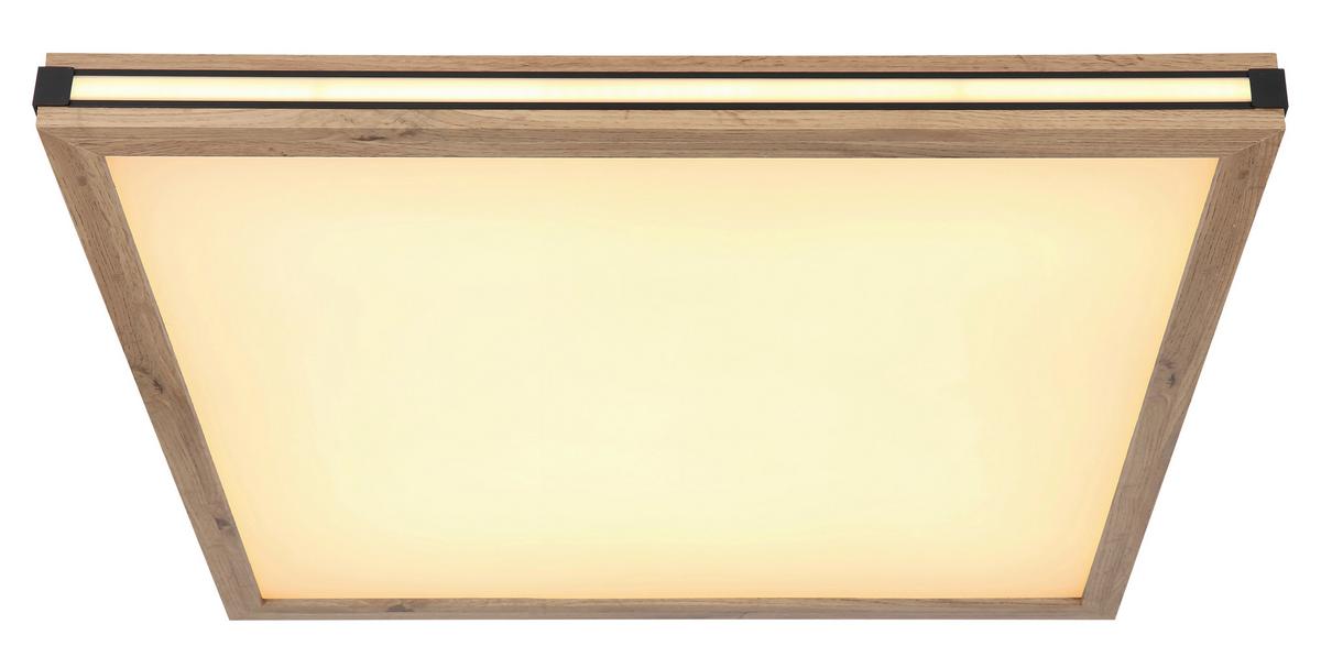 LED-Deckenleuchte 41589d3 - Dunkelbraun/Opal, Natur, Holzwerkstoff/Kunststoff (60/60/7,5cm) - Globo