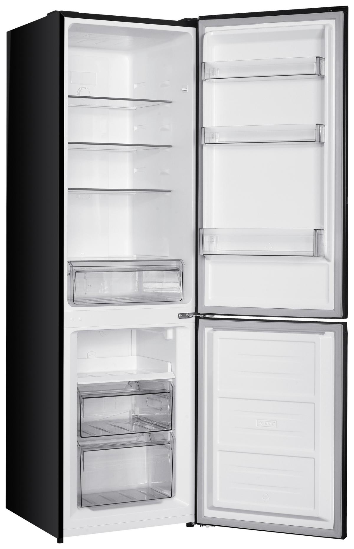 Kühl-gefrier-kombination Skhbmf55nfsd - Schwarz, Basics, Glas/Kunststoff (60/180/54cm) - Mican