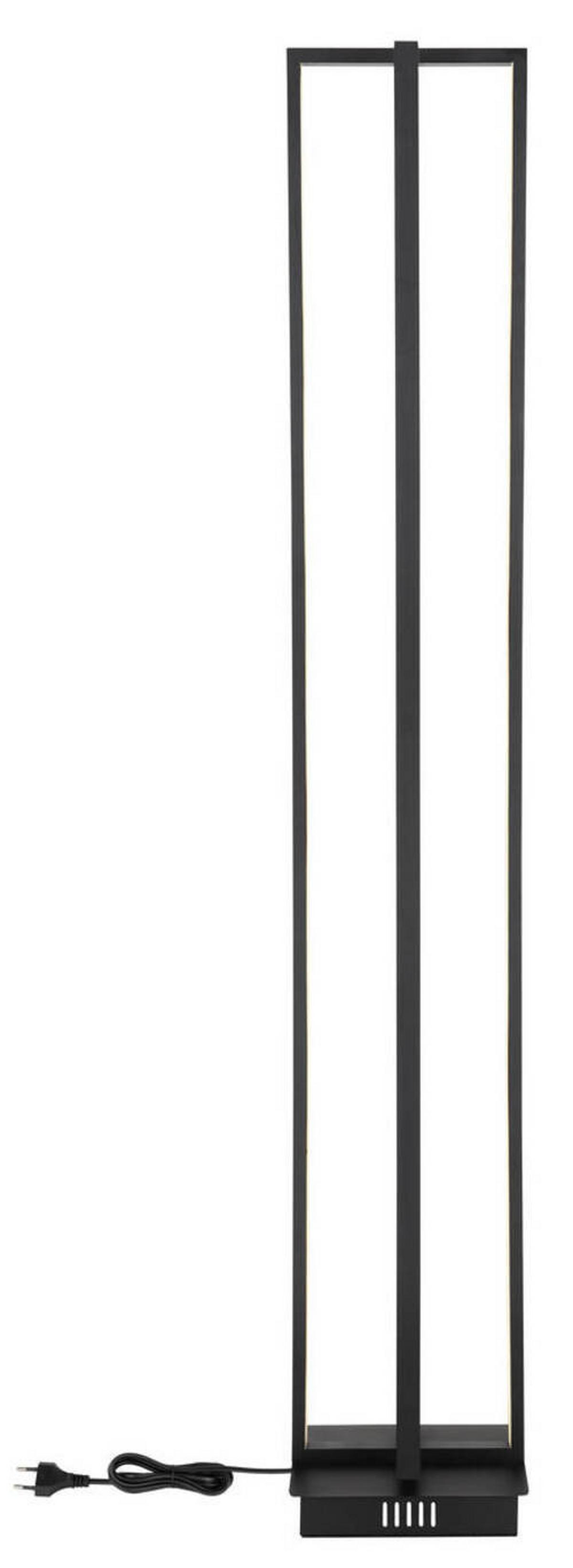 LED-Stehleuchte 67195s - Opal/Schwarz, Design, Kunststoff/Metall (20/20/123cm) - Globo