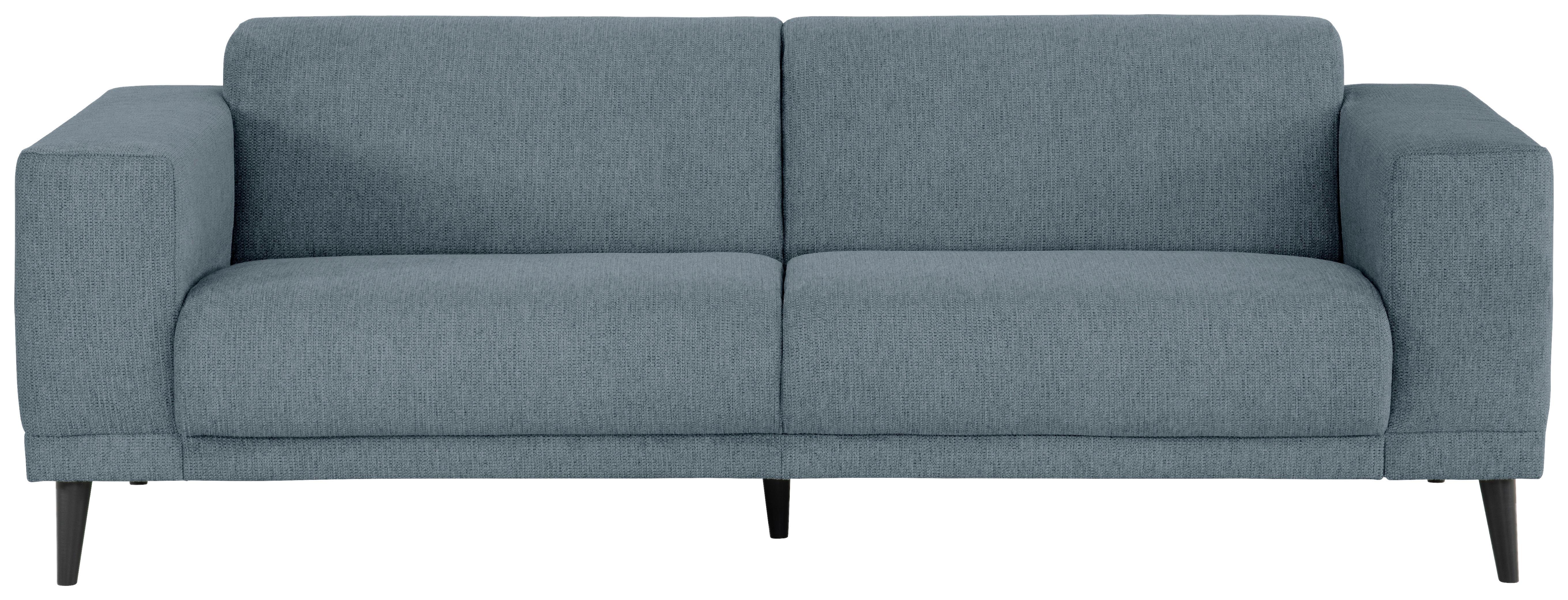 3-sitzer-sofa Oslo Blaugrau B: 218 Cm - Blaugrau/Schwarz, Design, Textil (218/77/93cm) - MID.YOU