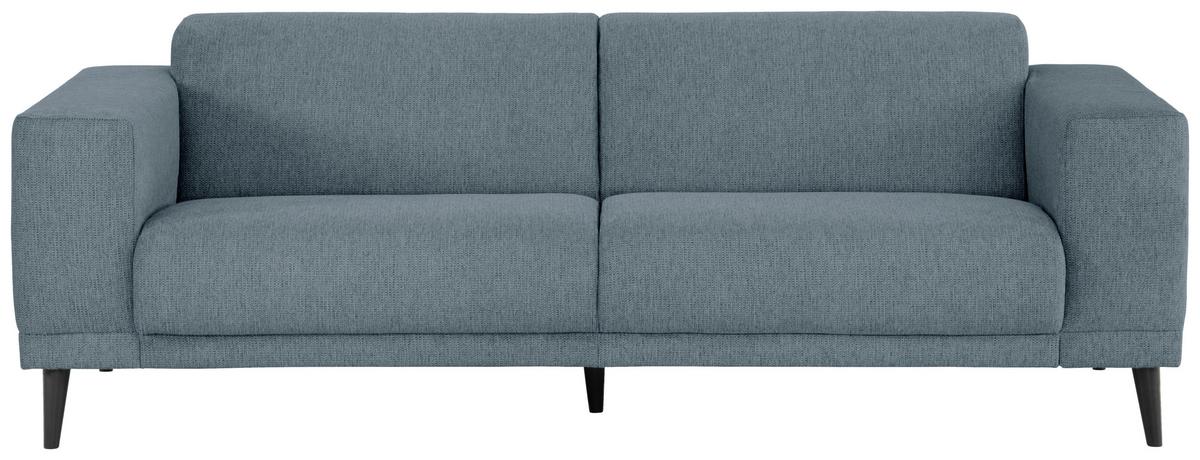 3-Sitzer-Sofa Oslo Blaugrau B: 218 cm - Blaugrau/Schwarz, Design, Textil (218/77/93cm) - MID.YOU