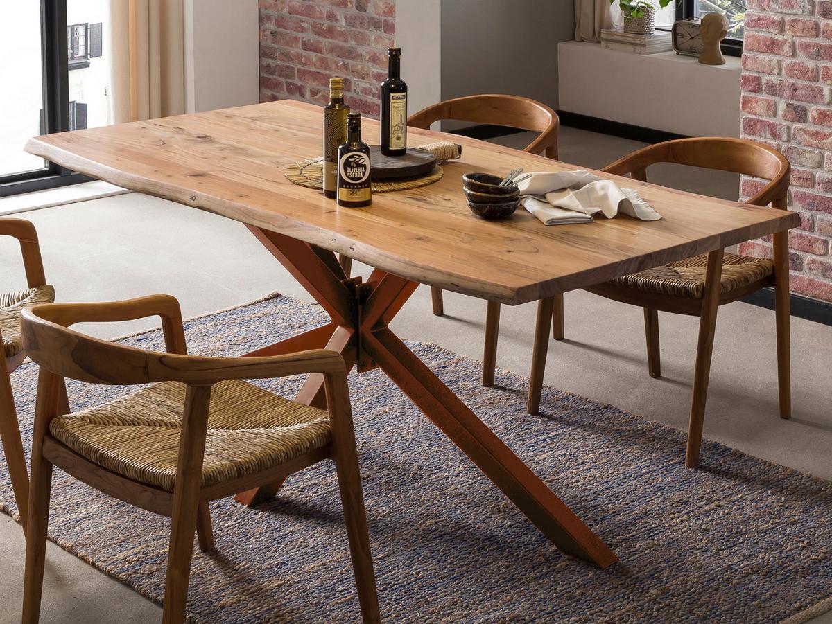 ESSTISCH Naturfarben/Braun L: 180cm - Braun/Naturfarben, MODERN, Holz/Metall (180/90/78cm) - MID.YOU