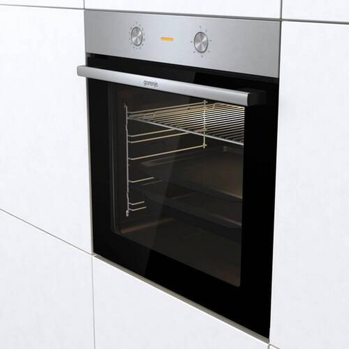 Einbau-backofen Bo6717e03x B:59,5cm Schwarz Versenkknebel - Edelstahlfarben/Schwarz, Basics, Glas/Metall (59,5/59,5/56,4cm) - Gorenje