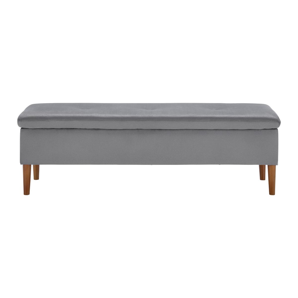 Lavica s úl. priestorom Jessy sivá - farba buka/sivá, Modern, drevo/textil (150/50/55cm) - Bessagi Home