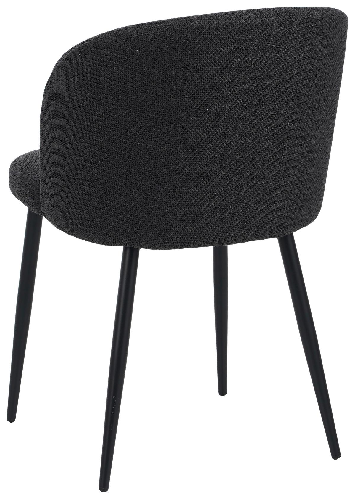 Vierfußstuhl Flo Webstoff Anthrazit, B: 49 cm - Anthrazit/Schwarz, KONVENTIONELL, Textil/Metall (49/78/58cm) - MID.YOU