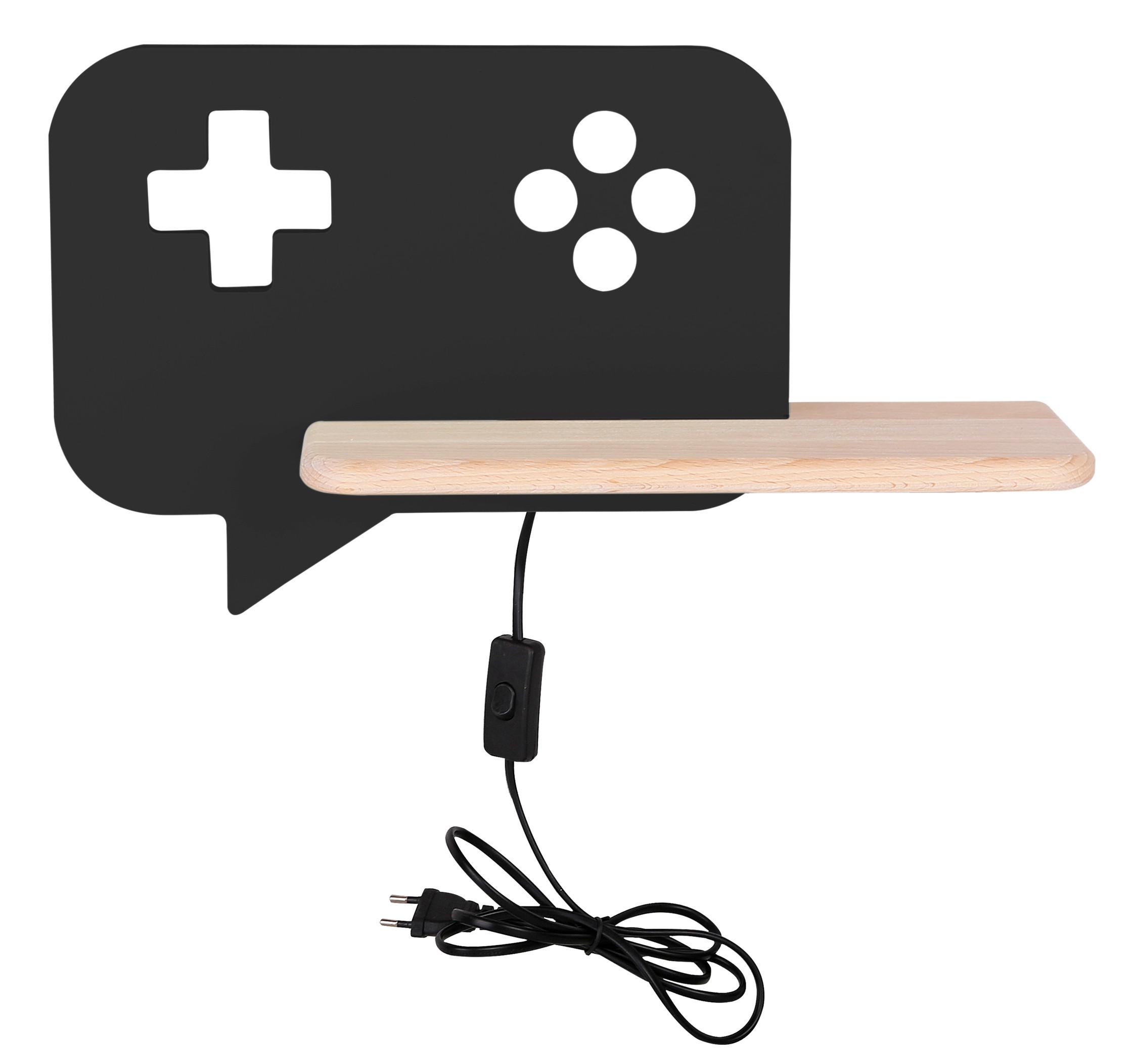 Kinderwandleuchte 21-19684 Console - Schwarz, Basics, Holz/Holzwerkstoff (36/12/20cm)