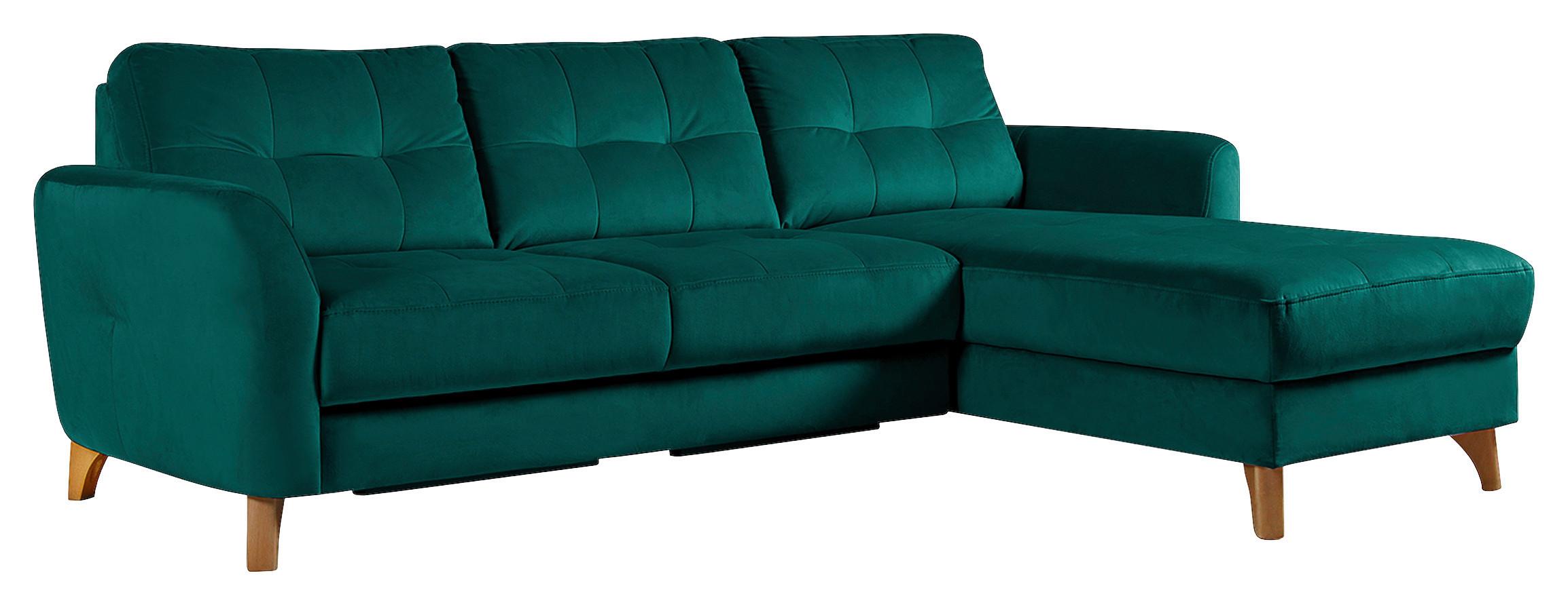 Ecksofa Nordic, Petrol S: 238x168 cm - Buchefarben/Petrol, Design, Textil (238/168cm) - Livetastic