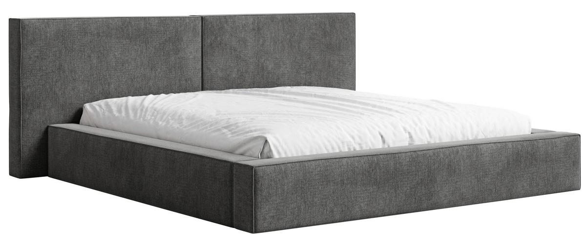 POLSTERBETT Jasmine Anthrazit 160x200cm - Anthrazit/Schwarz, MODERN, Holz/Metall (160/200cm) - MID.YOU