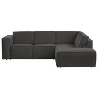 Ecksofa Dice Anthrazit 275x220 Cm - Anthrazit/Schwarz, MODERN, Textil (275/220cm) - Trendmanufaktur