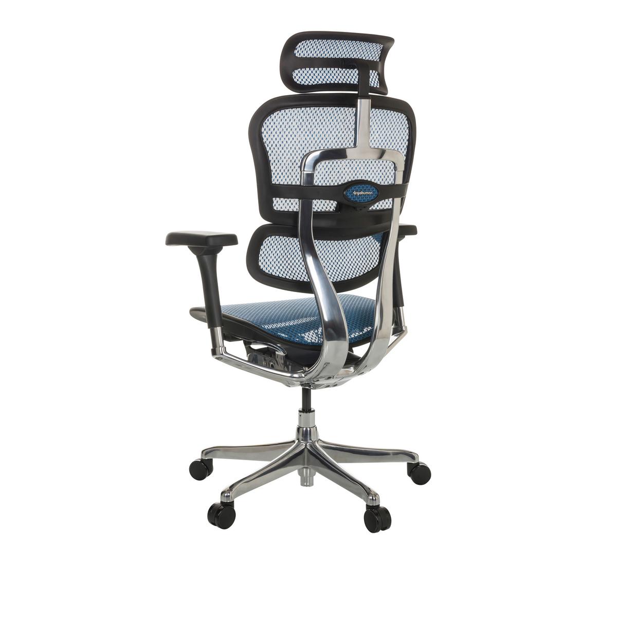 Drehstuhl Ergohuman I - Blau/Silberfarben, Basics, Kunststoff/Textil (69/119-144/65cm) - MID.YOU