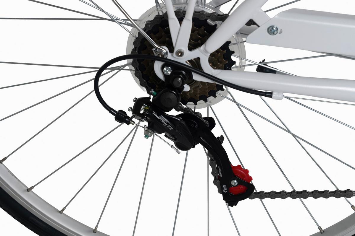Citybike 28'' mit Korb DaCapo Cantaloupe weiß/türkis - Weiß, LIFESTYLE, Metall (25/140/60cm)