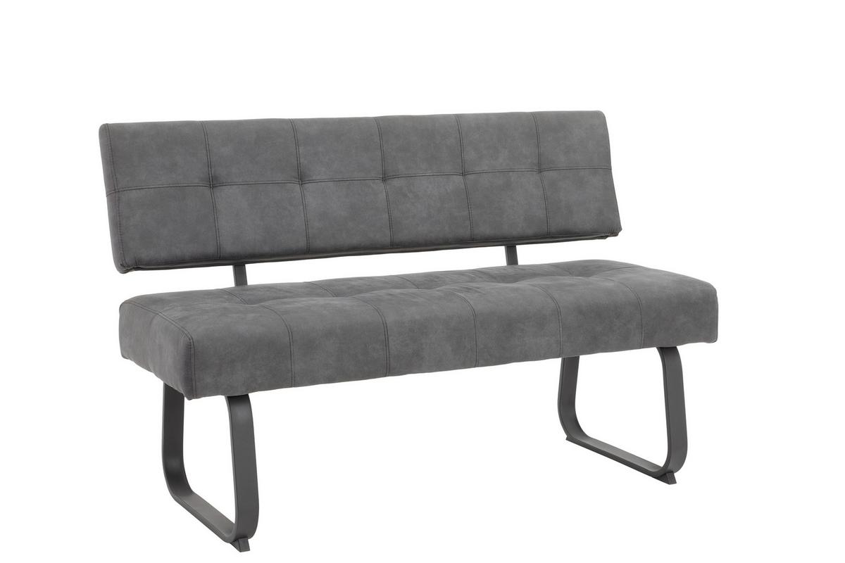 Tischgruppe Luise I G - Alteiche/Anthrazit, MODERN, Holzwerkstoff/Textil (120 - 160/76/80cm) - MID.YOU