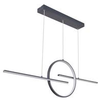Led Függőlámpa 67121-50g - grafitszürke/opál, Design, műanyag/fém (124/10,5/150cm)