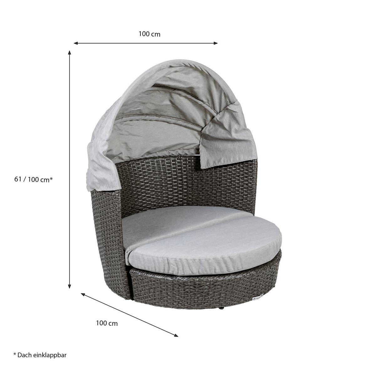 Hundesofa D: 100 cm Anthrazit/Grau mit Kissen - Anthrazit/Grau, Basics, Kunststoff/Textil (100/100/100cm) - Greemotion