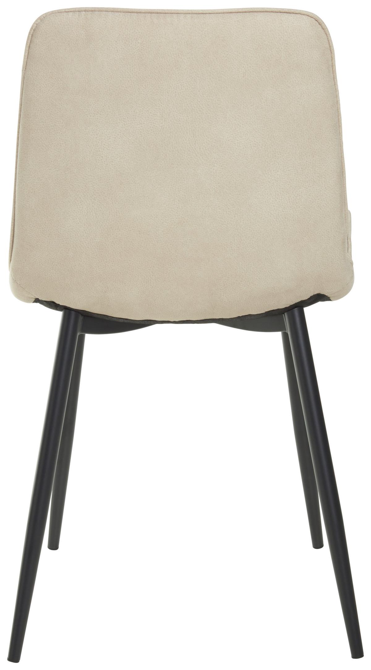 Stuhl Losanna - Beige/Schwarz, MODERN, Textil/Metall (47/84/52cm) - Livetastic