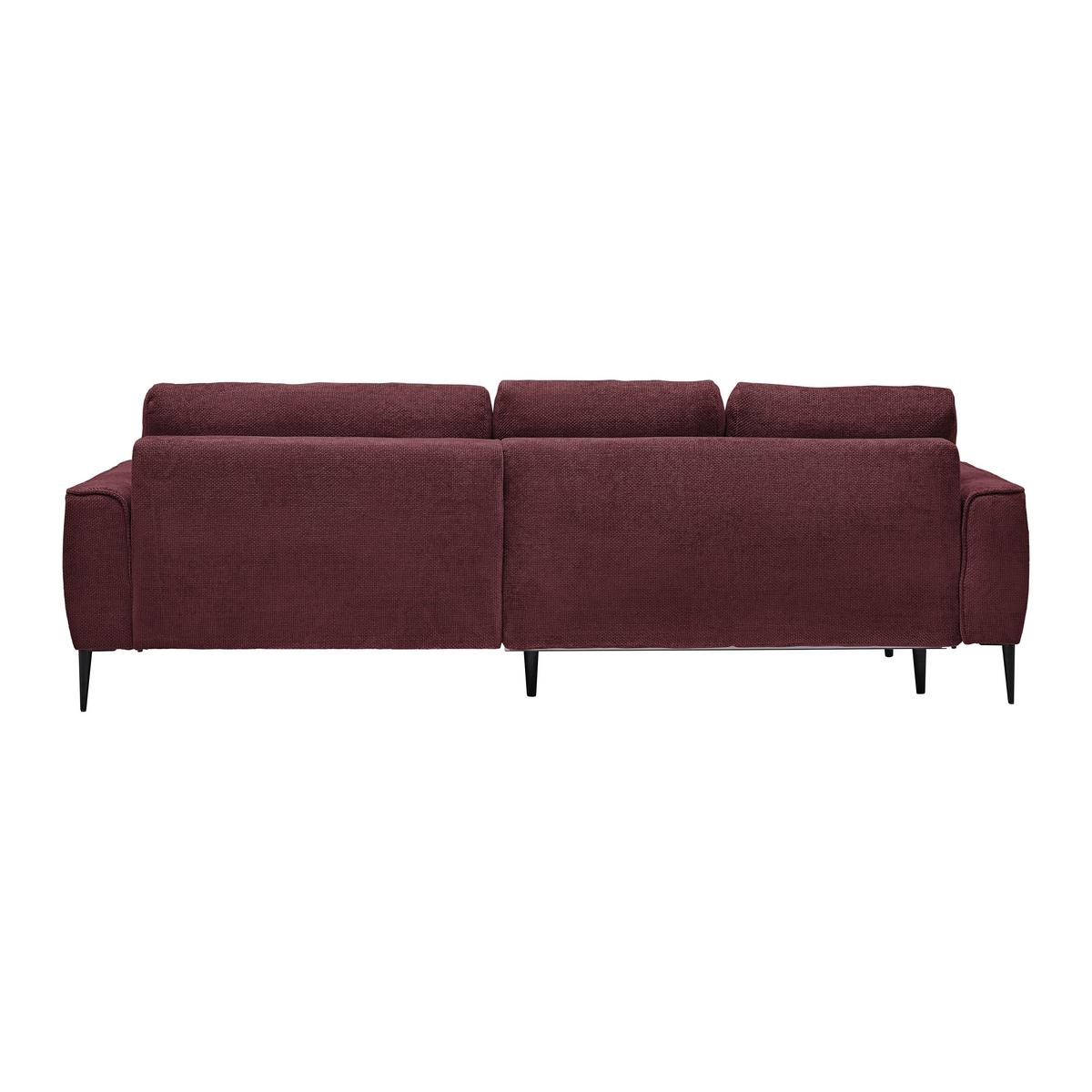 Rohová sedačka CUSTOM, pravá, bordová žinylka - bordeaux/černá, Moderní, kov/textil (255/164cm) - Mömax