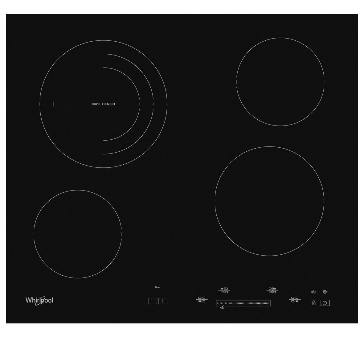 Üvegkerámia Főzőlap Whirlpool Akt 8900 Ba - fekete, kerámia (56/46/51cm) - Whirlpool