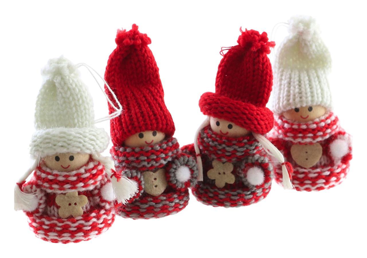 MANÓ JANA&JOSI - Piros/Szürke, konvencionális, Fa/Textil (4/7cm)