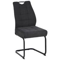 Schwingstuhl Felice Webstoff Grau, B: 46 cm - Schwarz/Grau, KONVENTIONELL, Textil/Metall (46/96/61,5cm) - MID.YOU