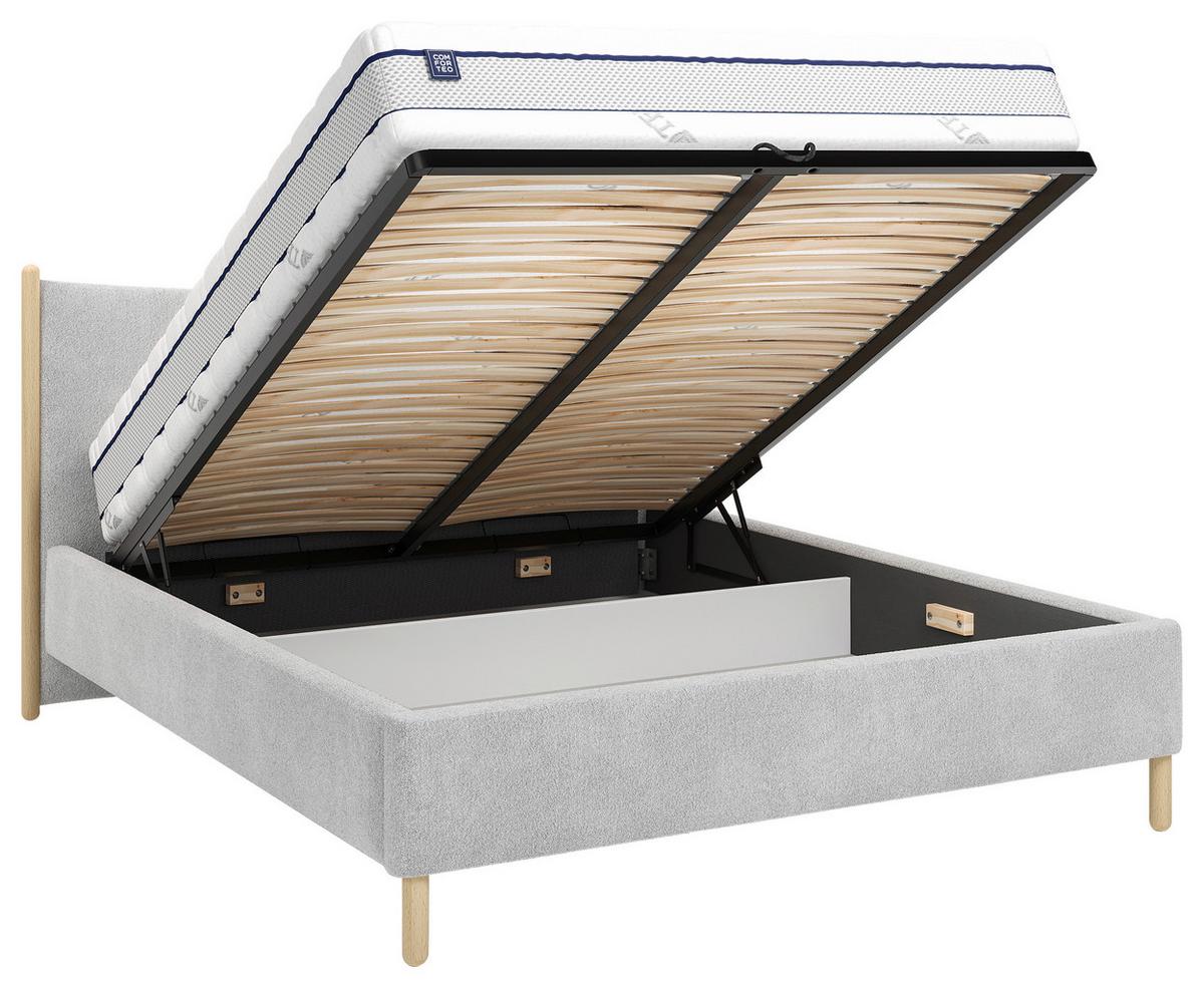 Polsterbett Nature Grau Lf: 180x200 Cm - Buchefarben/Grau, MODERN, Holz/Holzwerkstoff (180/200cm) - MID.YOU
